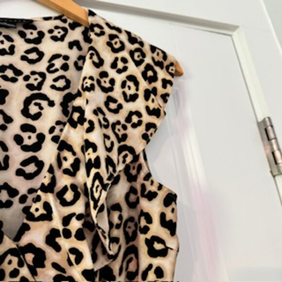 Sanctuary Mini Wrap Dress Aniimal Print M - Picture 2 of 4